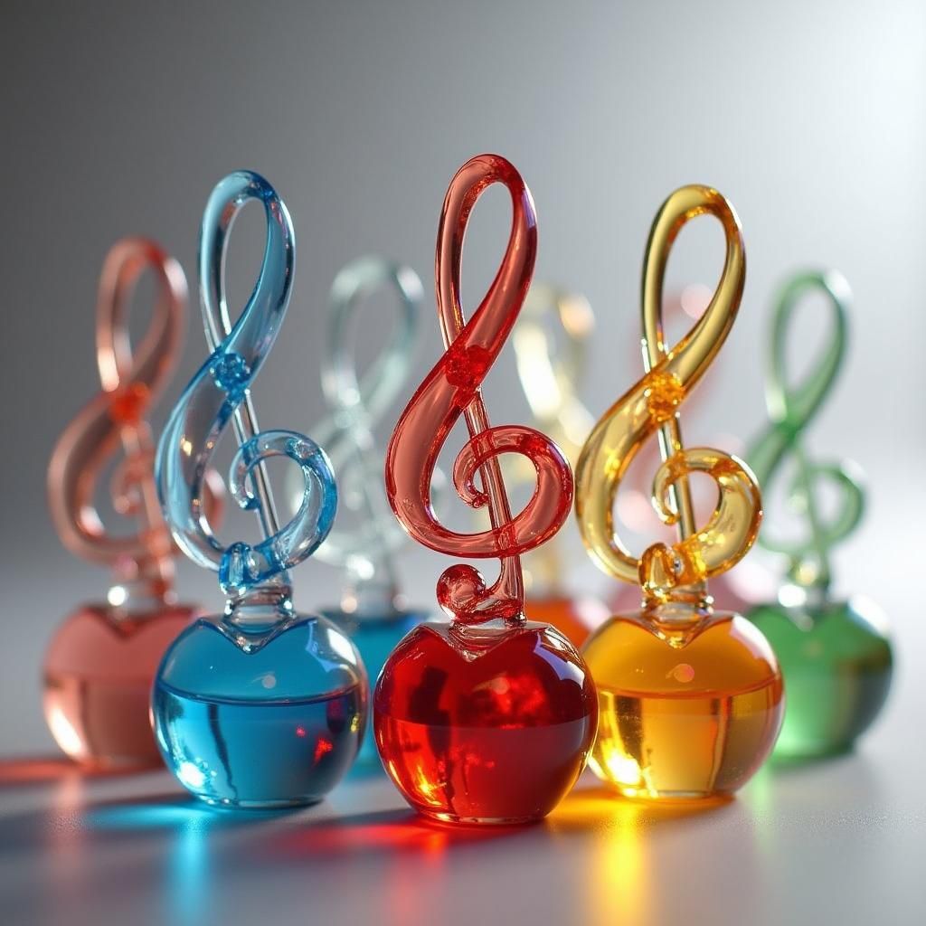 Colorful Glass Music Note Perfume Bottles