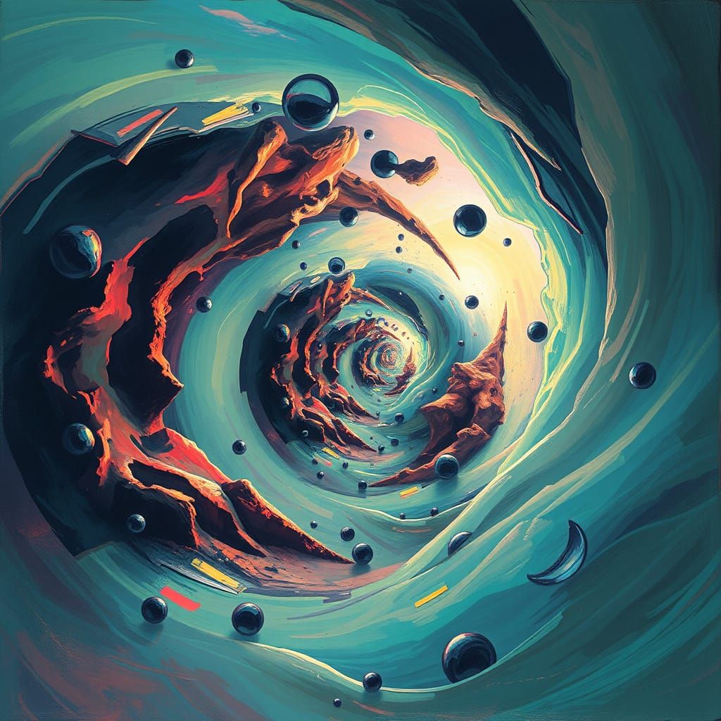 Surrealist Dreamscape in Iridescent Hues