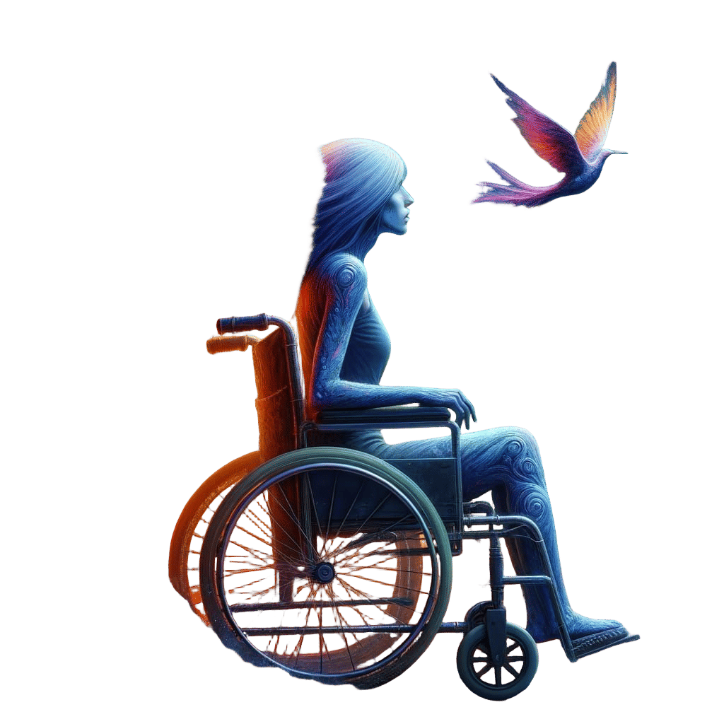 Fantasy Wheelchair User in Vibrant Unreal Engine Art