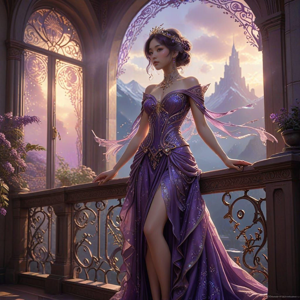 beautiful princess on a balcony