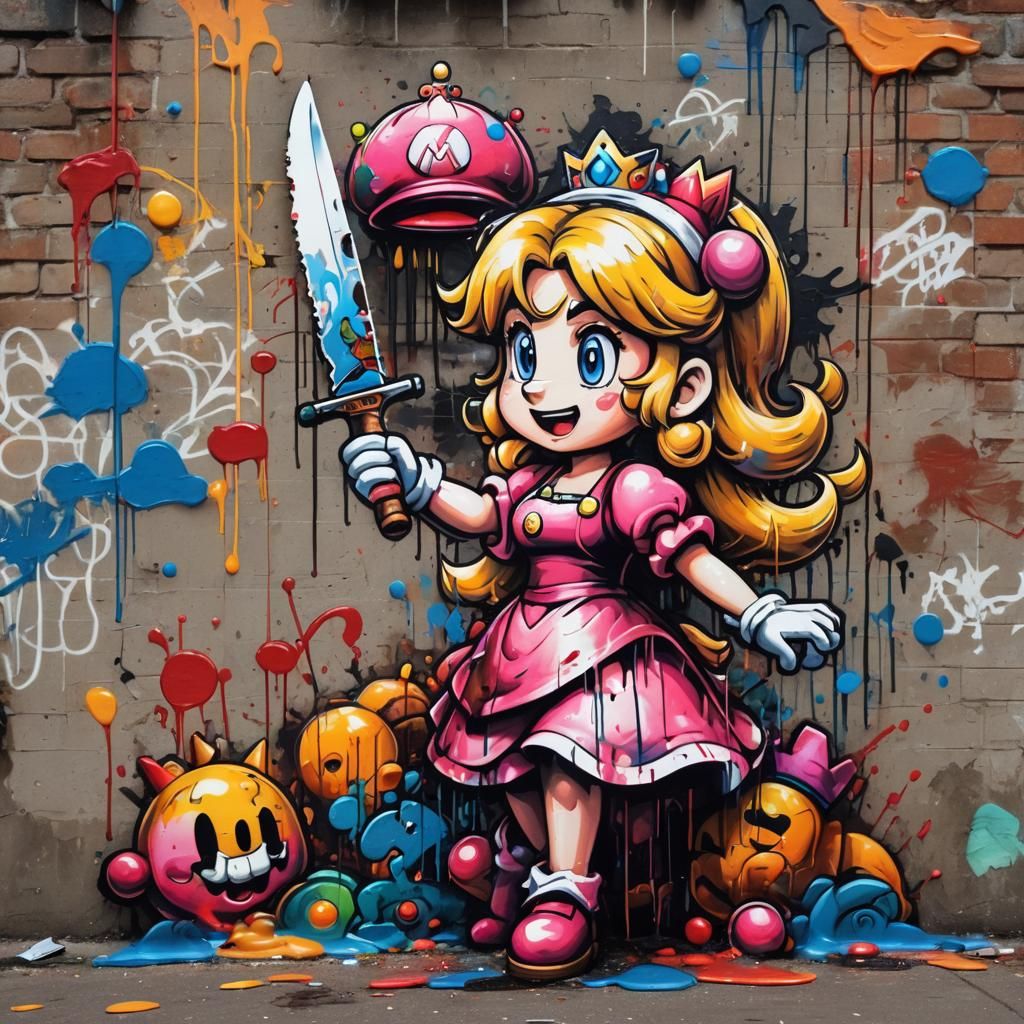 Mario Graffiti Art: Peach's Demise