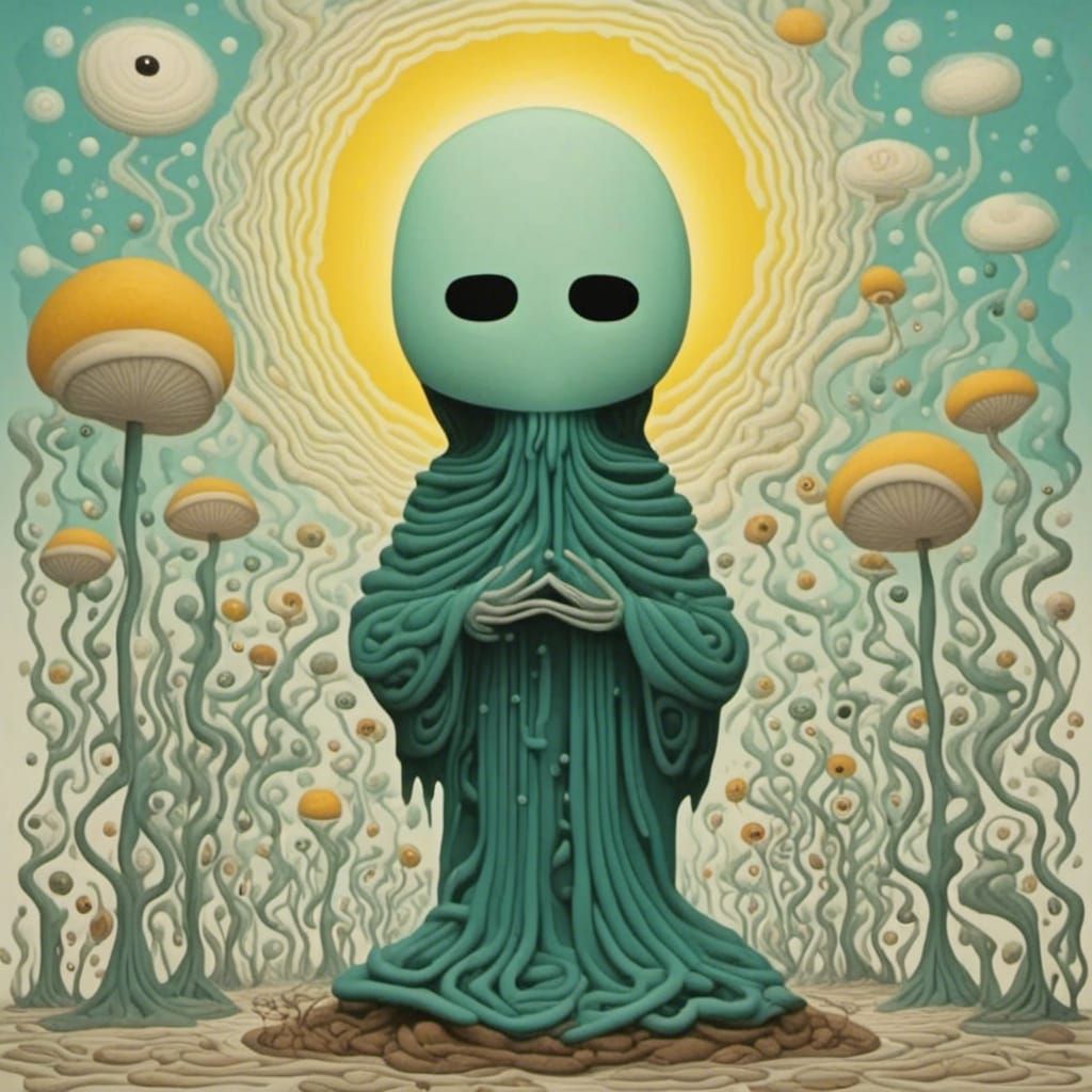 Surreal Alien Moon God in a World of Insanity