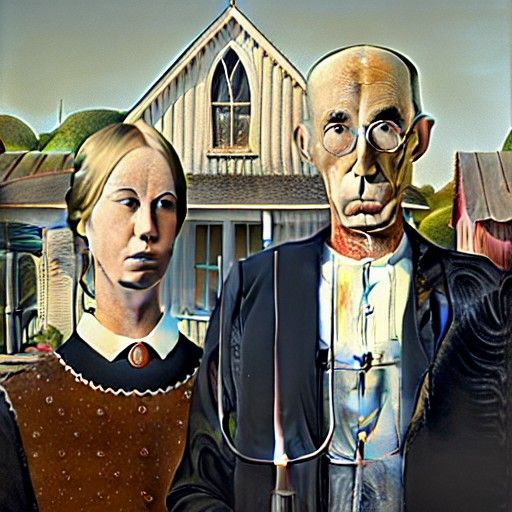 Abstract American Gothic Matte Painting