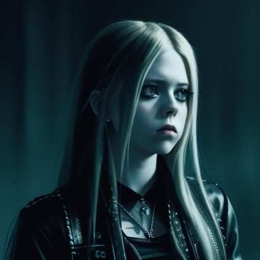 Avril Lavigne in Goth Style: Cinematic Film Still