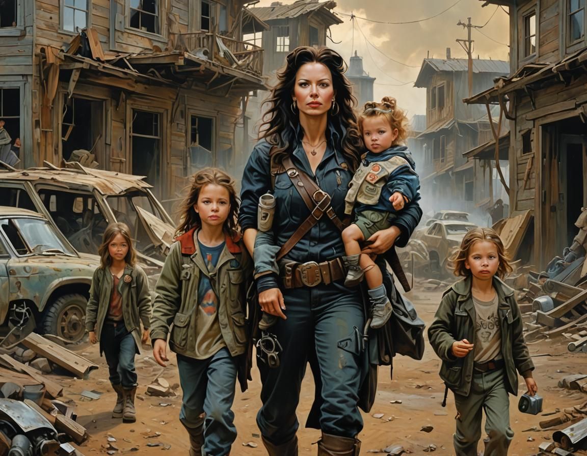 Post-Apocalyptic Nanny: Acrylic Painting