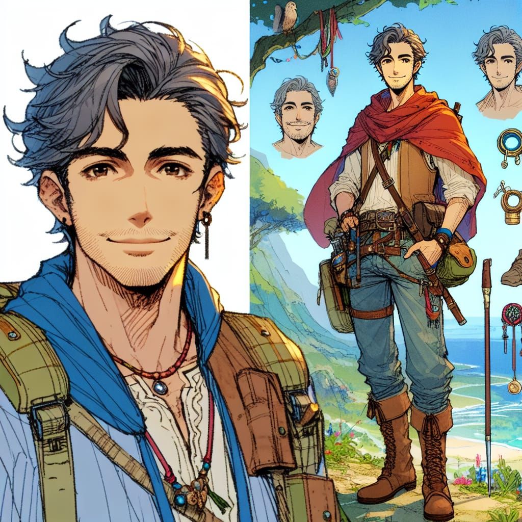 Anime RPG Adventurer in Middle-Eastern Style