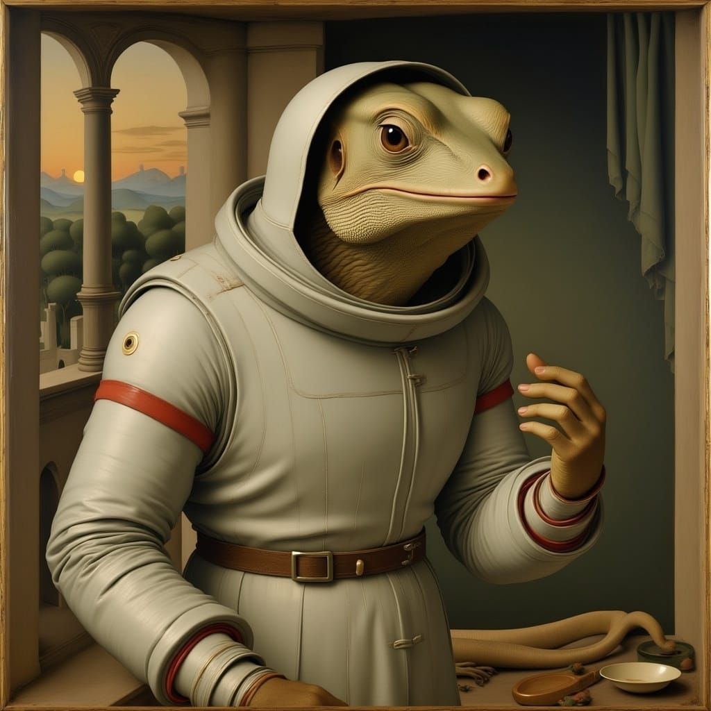 Leonardo da Vinci's Visionary Lizard Astronaut