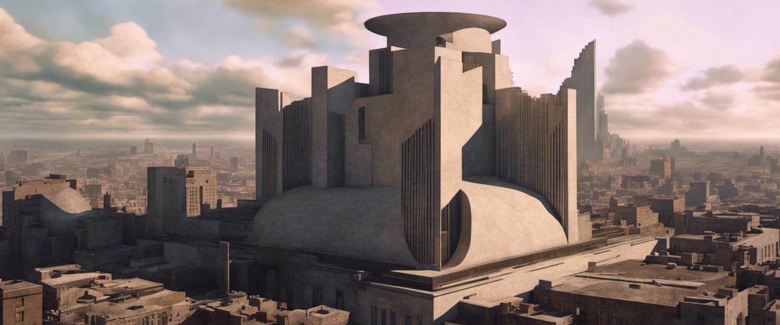 Dystopian City: Picasso Fractal Building in 8k