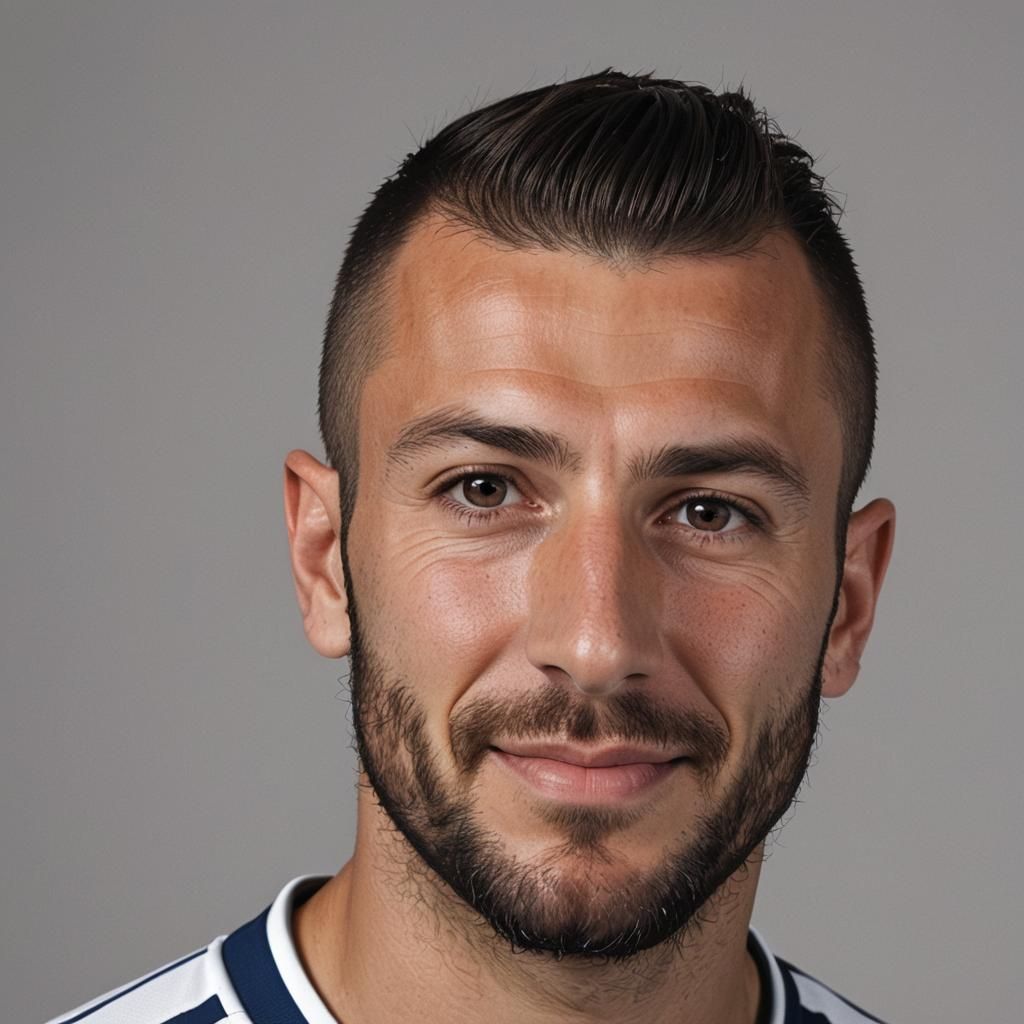 Italian Soccer Player Portrait in Studio Lighting