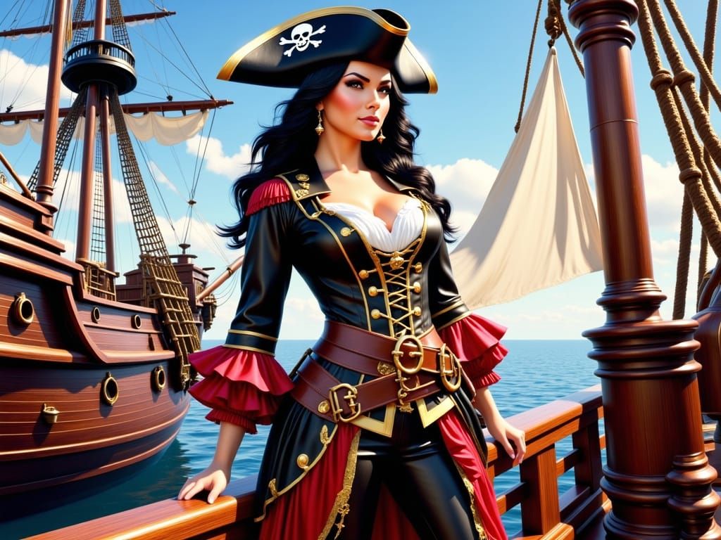 Pirate Captain in Grandiose 18th Century Attire