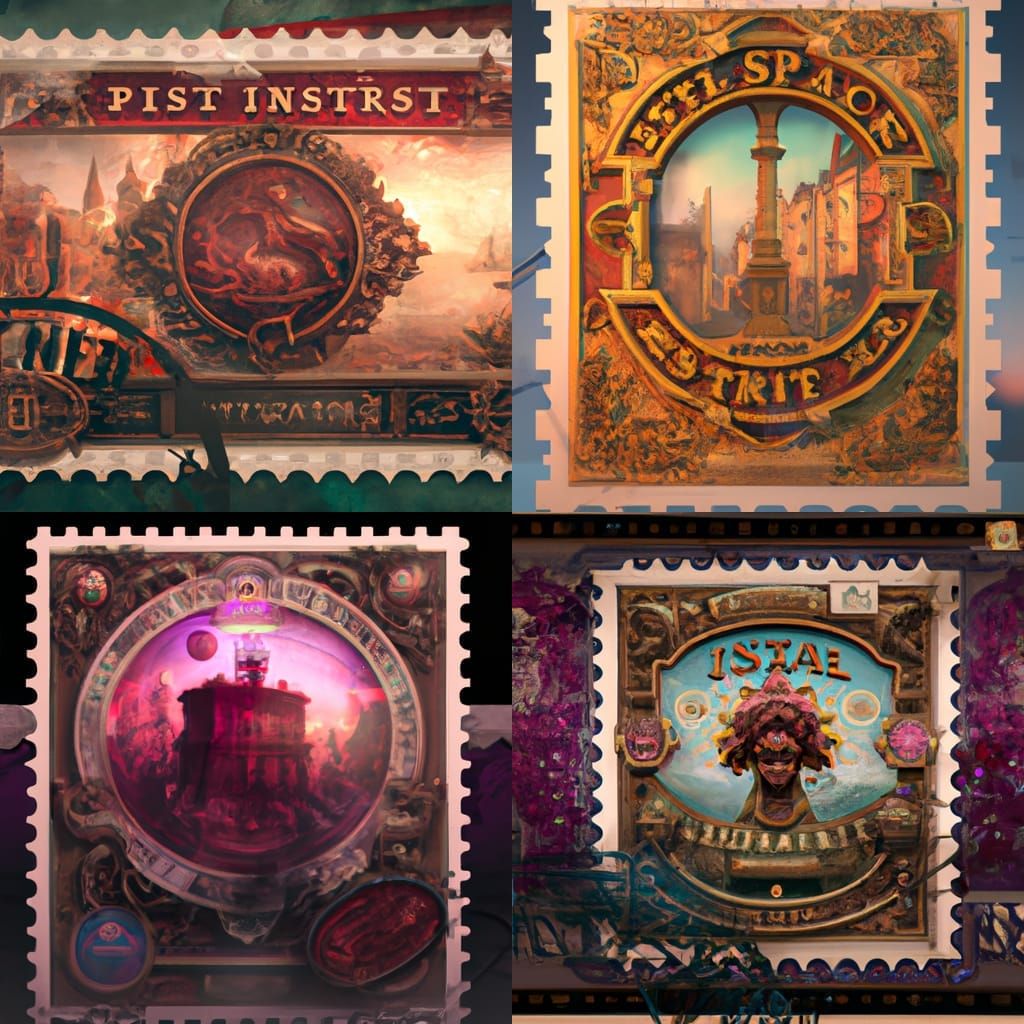 Victorian Postage Stamp: Detailed Matte Painting