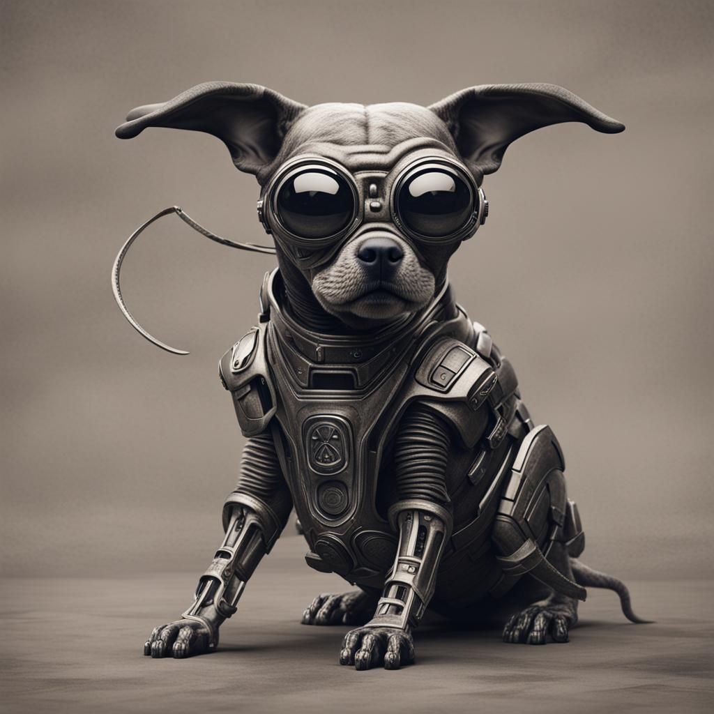 Friendly Alien Dog in Digital Art
