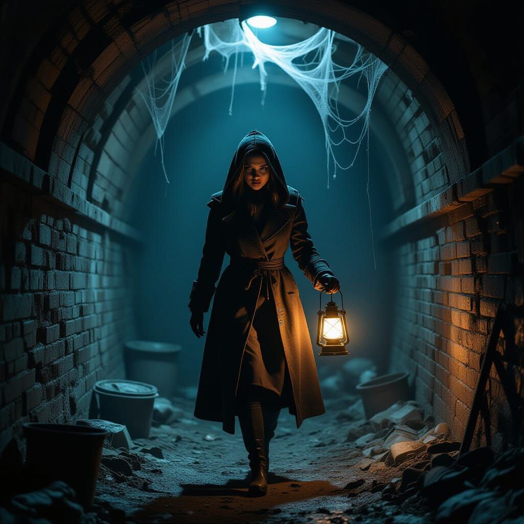 Cellar Descent: A Dark Realism Scene