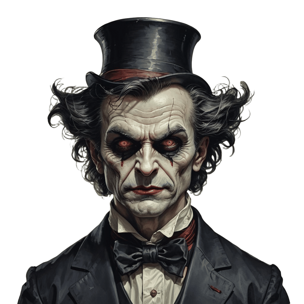 Vampire Baby Acrobat Portrait in Art Nouveau Style