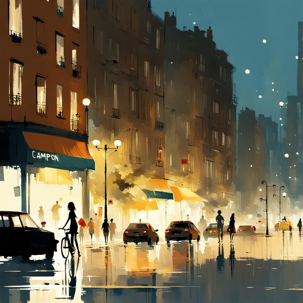 Summer Cityscape in Painterly Style