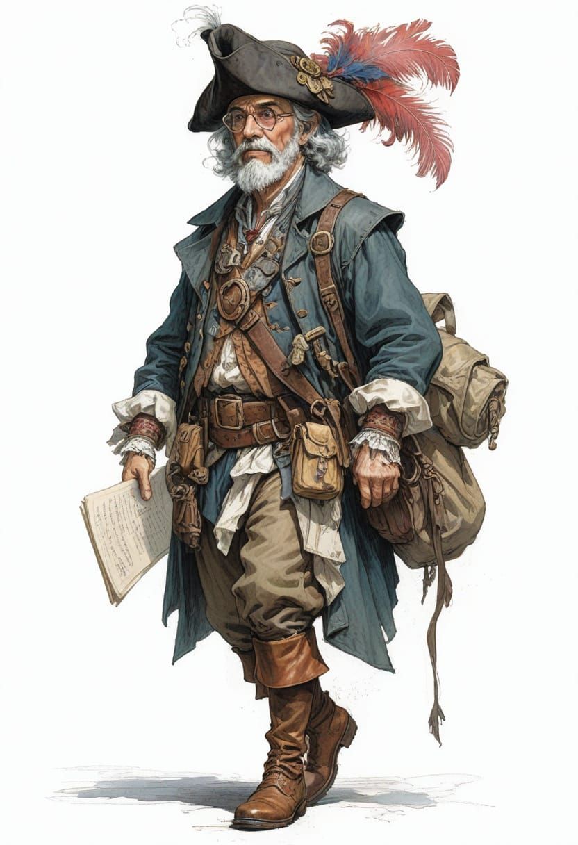 18th Century Scholar in Heroic Fantasy Style