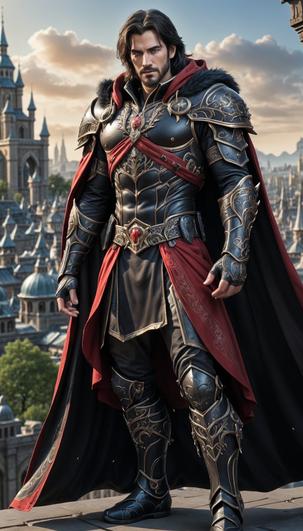 Prince in Intricate Armor in Warcraft Style