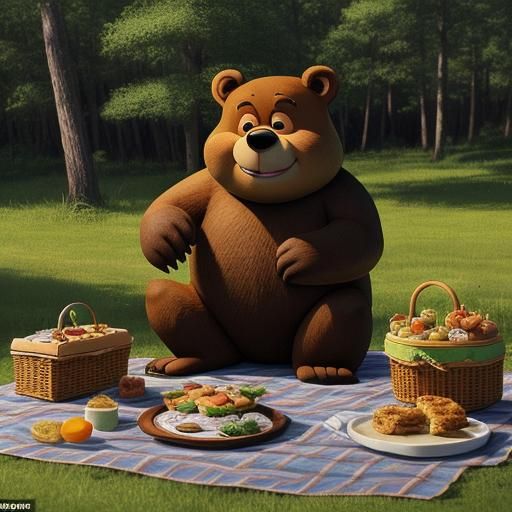 Yogi Bear Steals Picnic Baskets in Jellystone Park