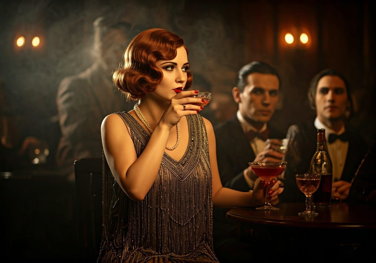 Flapper in a Smoky Speakeasy, Professional Photography