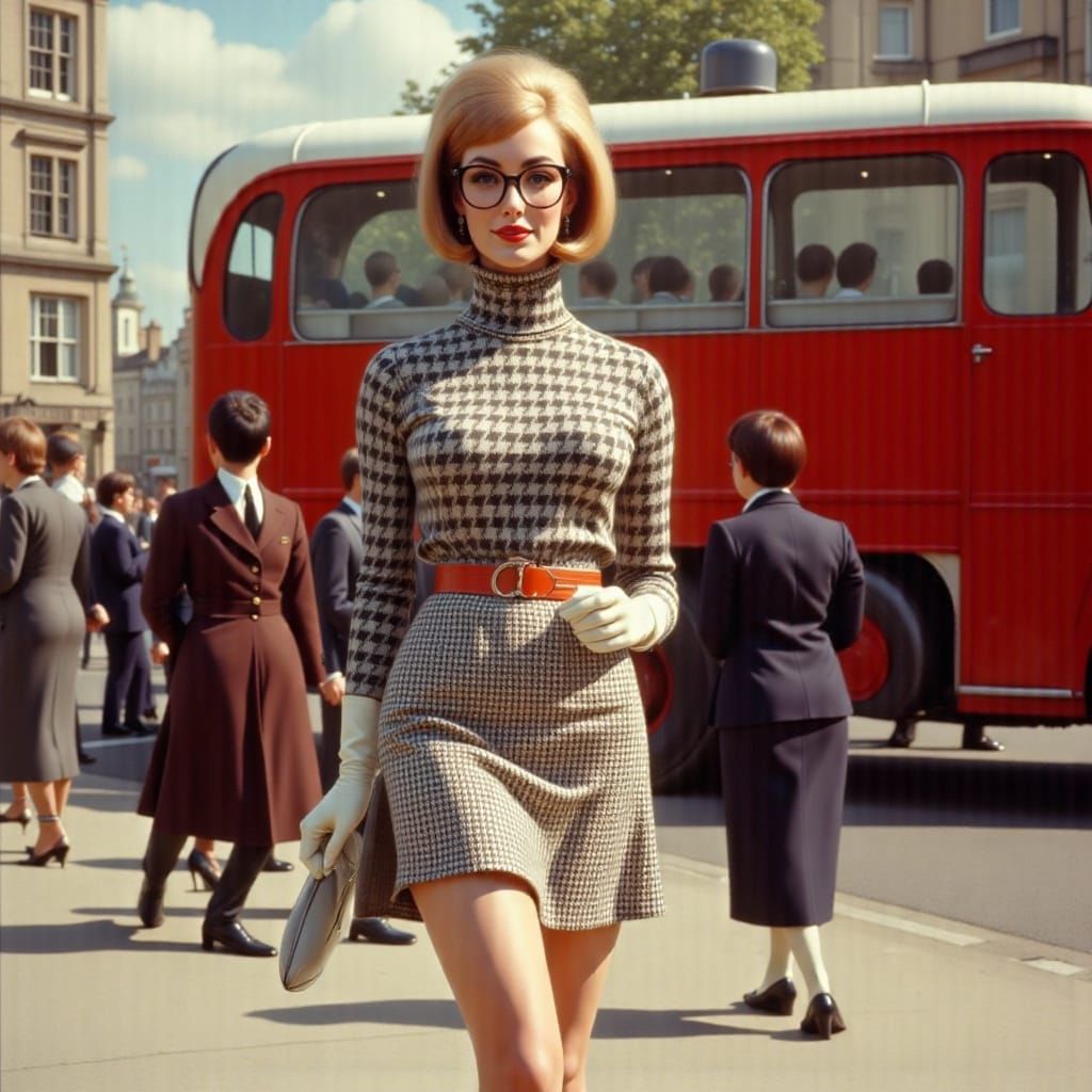 Sixties Fashion Model in Hyperrealistic Style