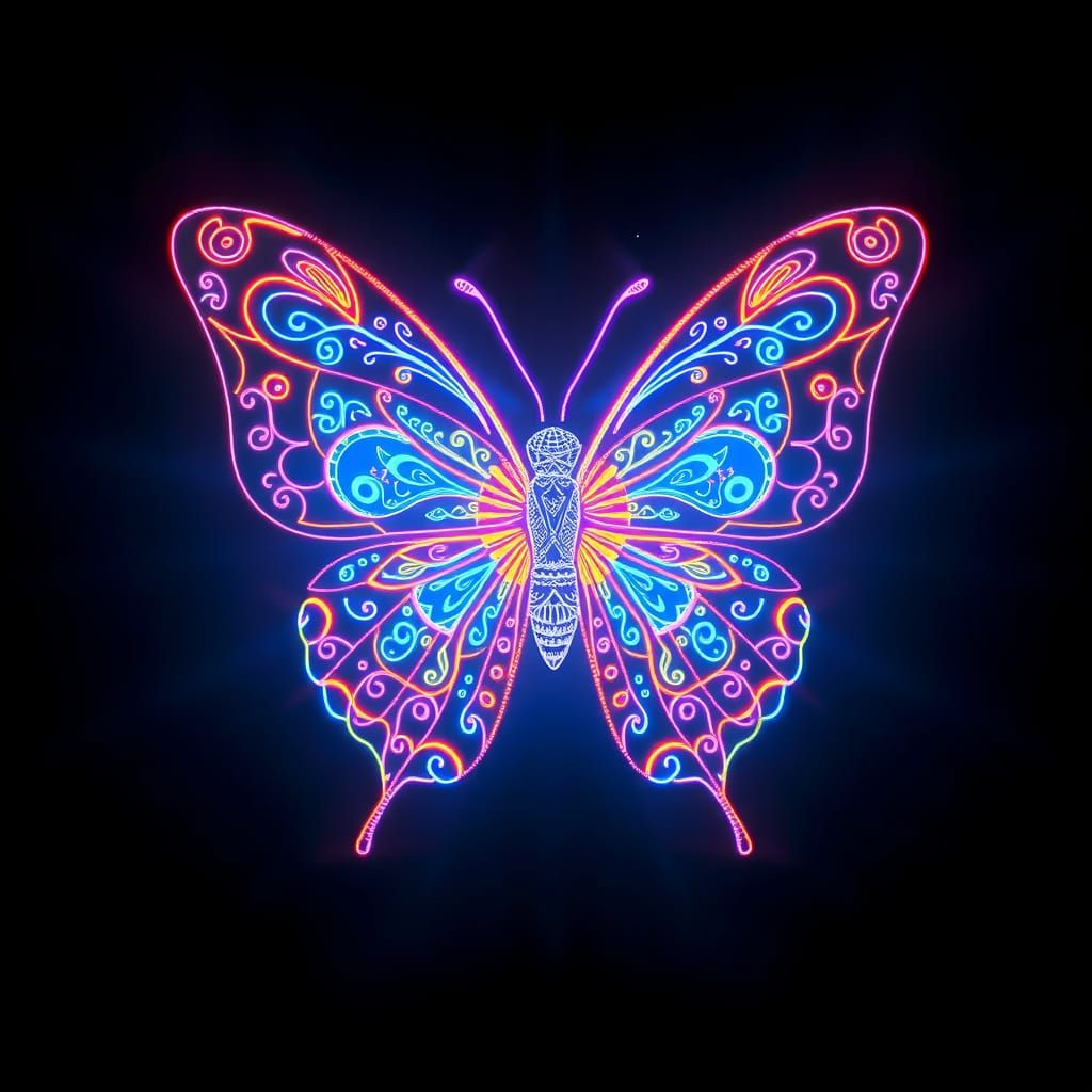 Bioluminescent Fibre Optic Butterfly Light Painting