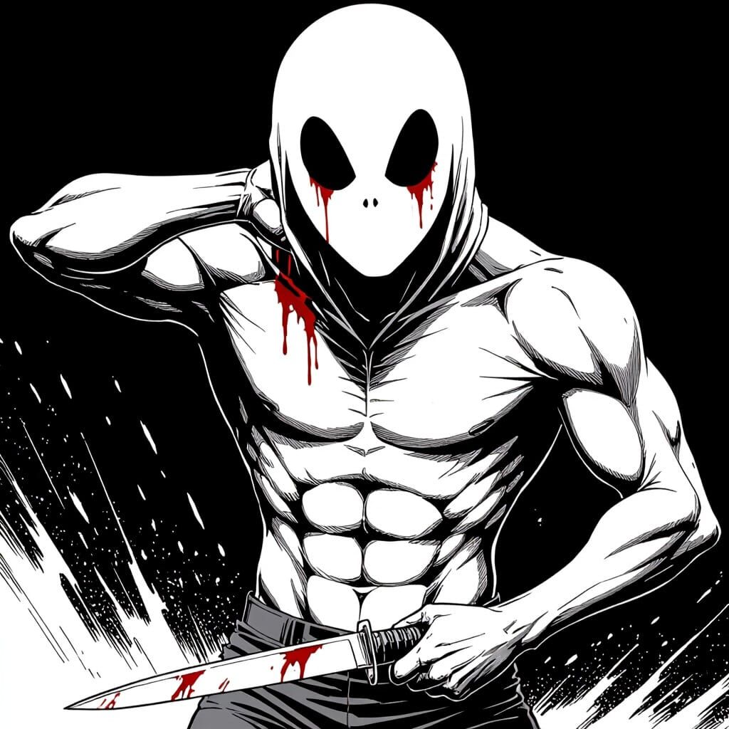 Ghost Face from Scream in Manga Style