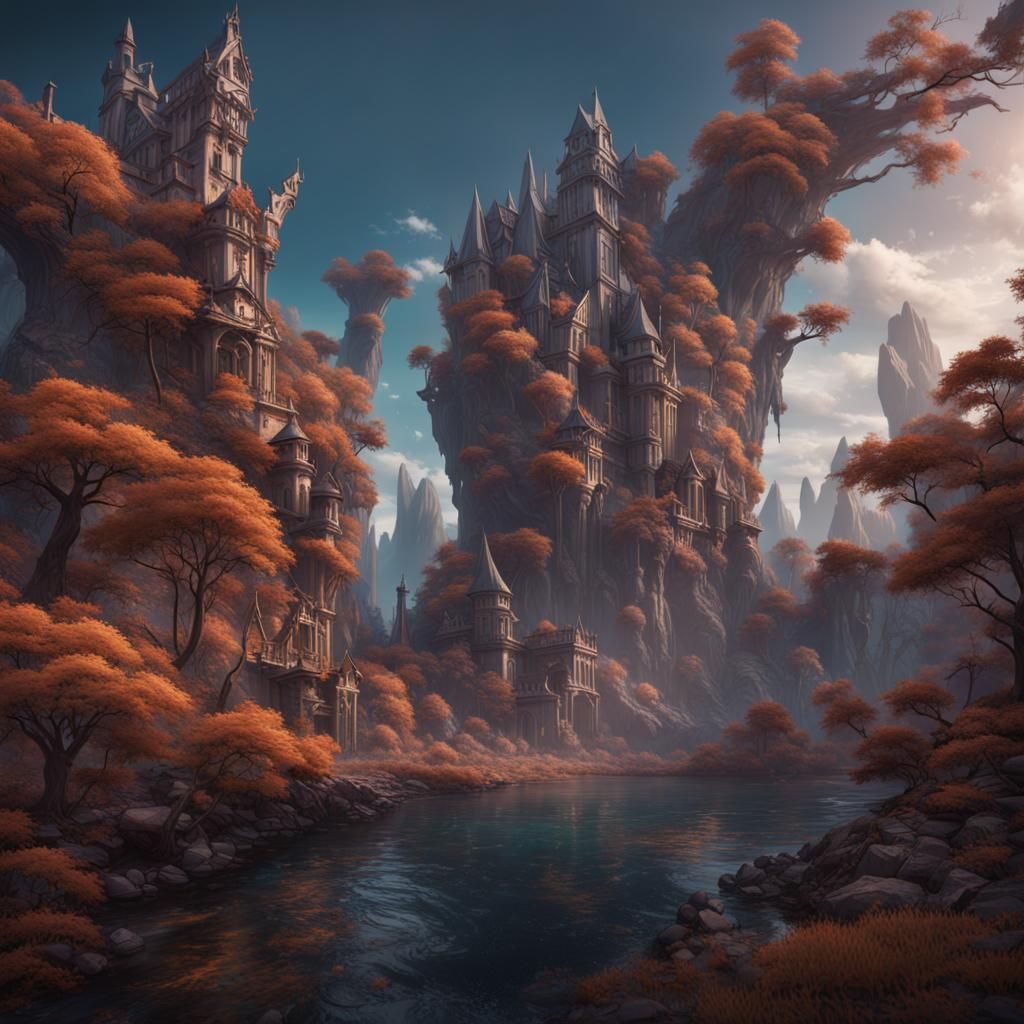Fantastical Matte Painting in Deep Color