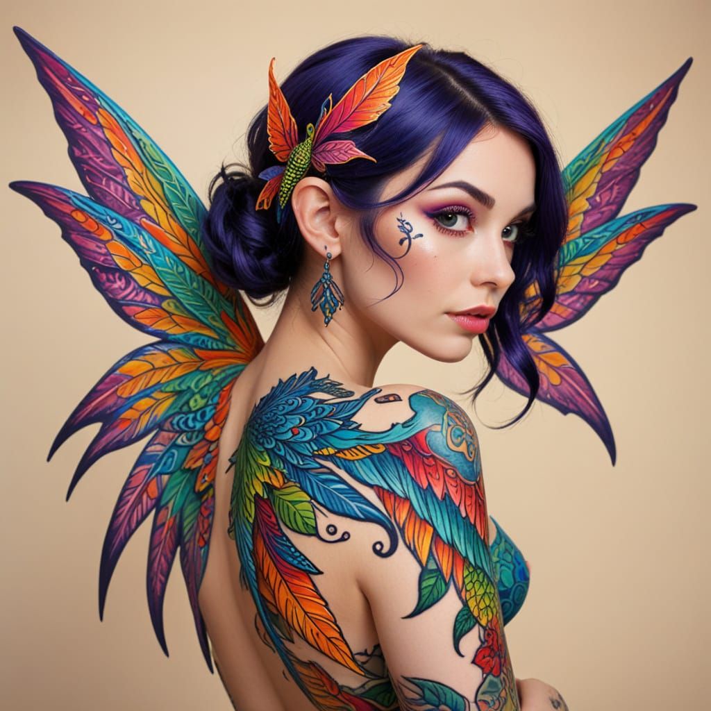 Vibrant Fauvist Fairy with Whimsical Wings