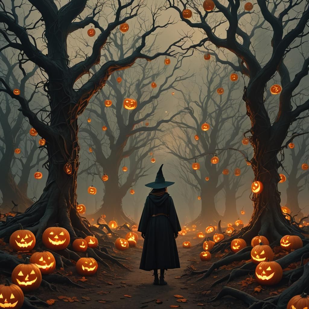 Witch in Mystical Forest: Fantasy Concept Art