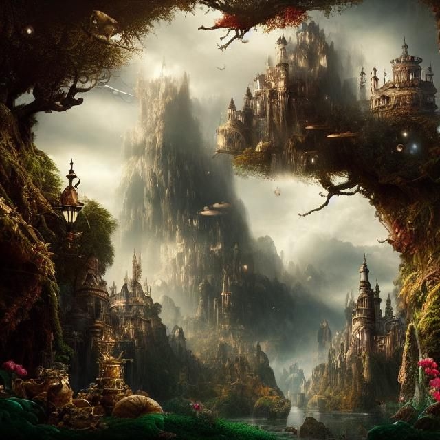 Epic Wonderland: A Dramatic Digital Matte Painting