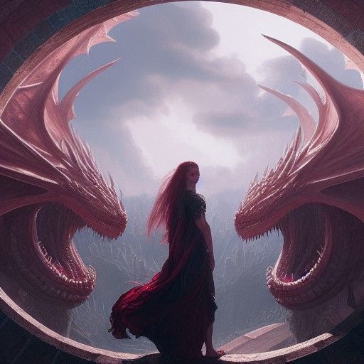 Dragon Queen in Hyperdetailed Digital Art Style