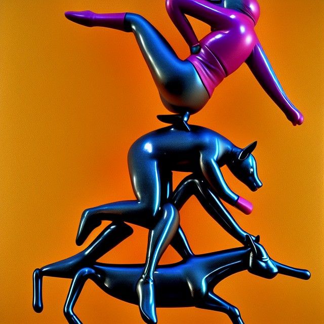 Reverse Cowgirl Riding Toy in Contemporary Art Style
