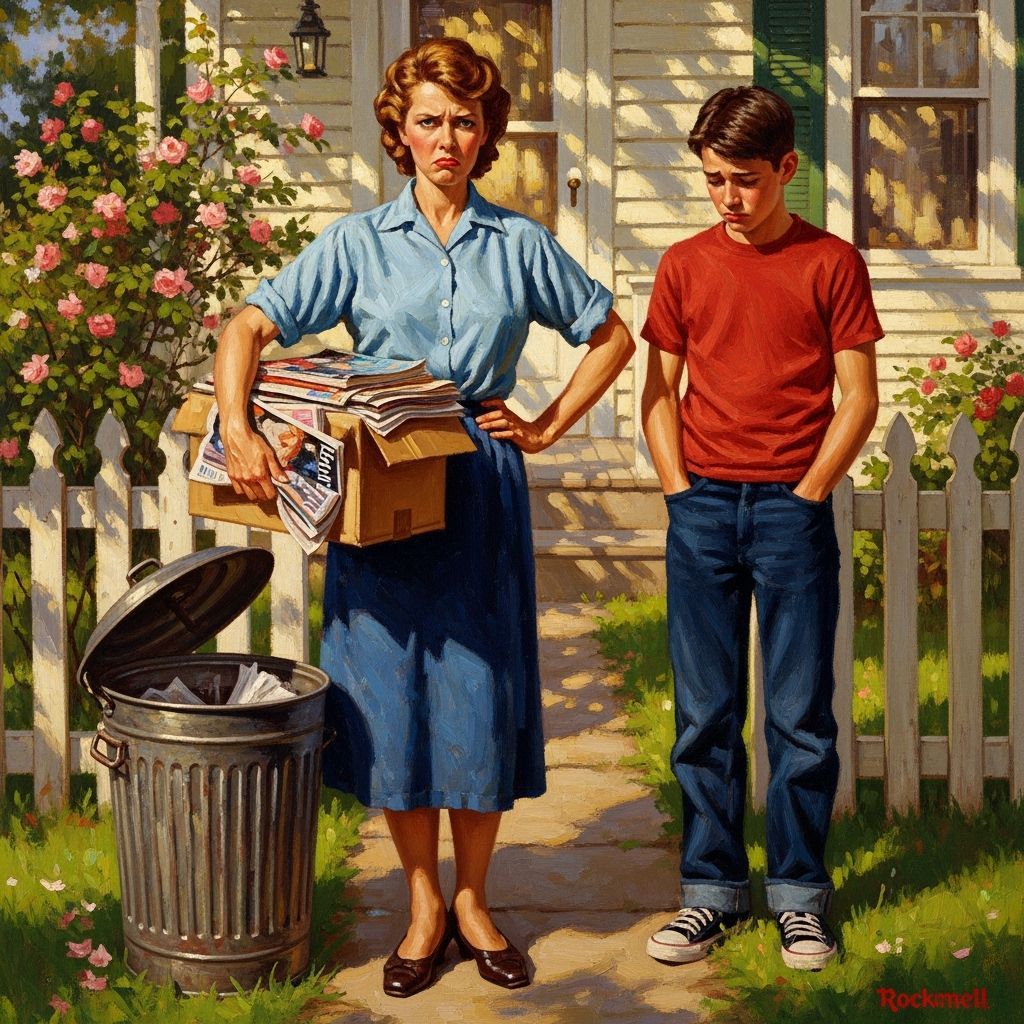 Housewife Disappointed by Son's Mess in Impressionistic Pain...