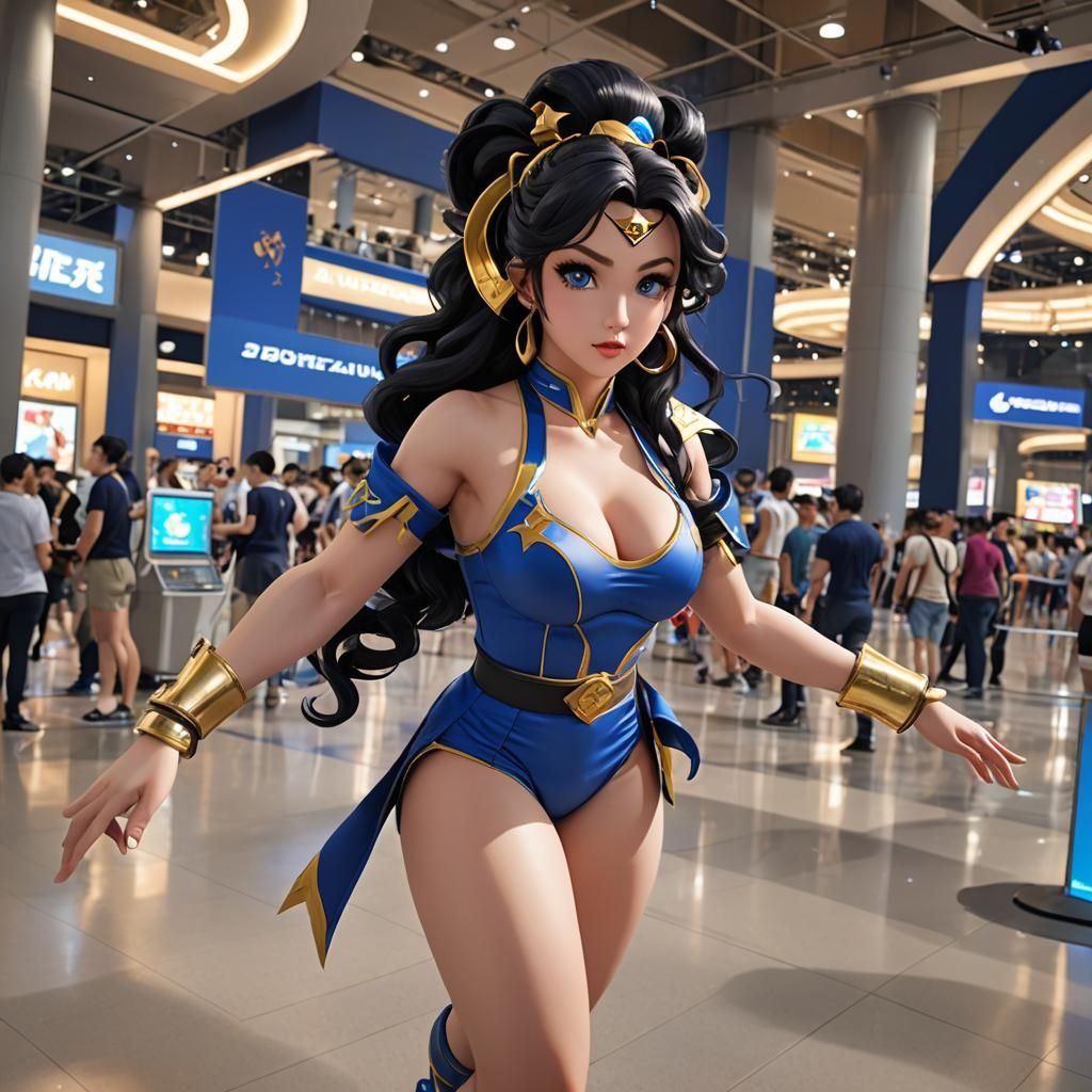 Chun Li Cosplay in 3D Anime Style