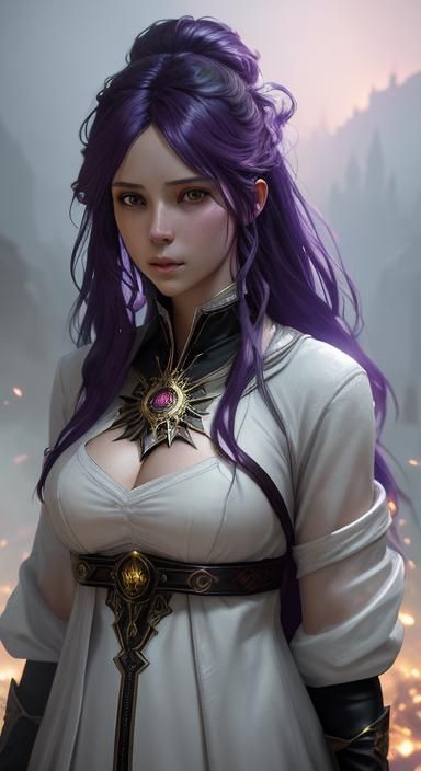 Fantasy Mage Girl in Dark Fantasy Style