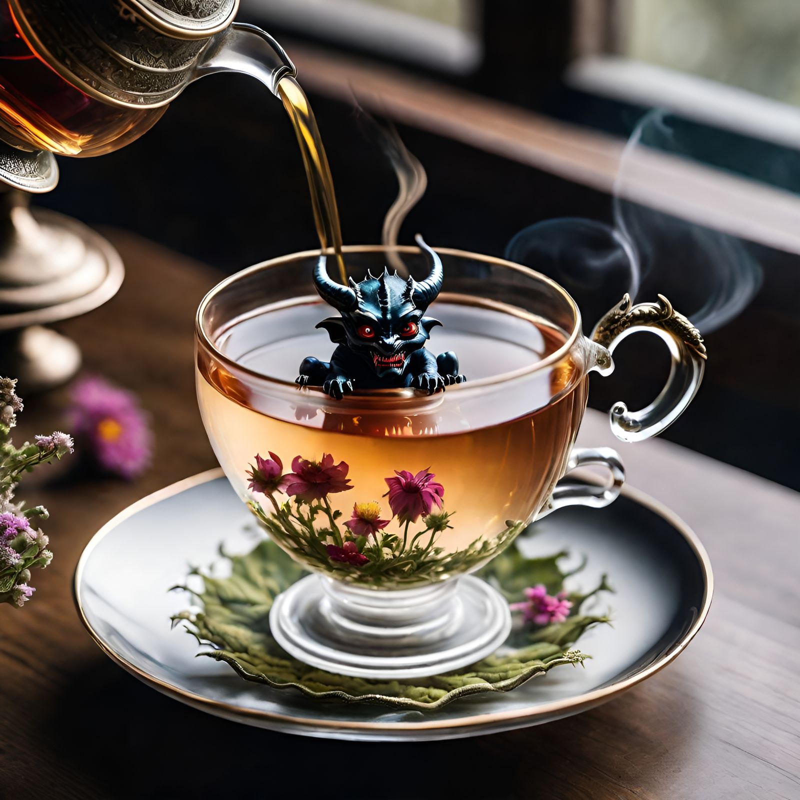 Teacup Demon: A Surreal Cottagecore Masterpiece