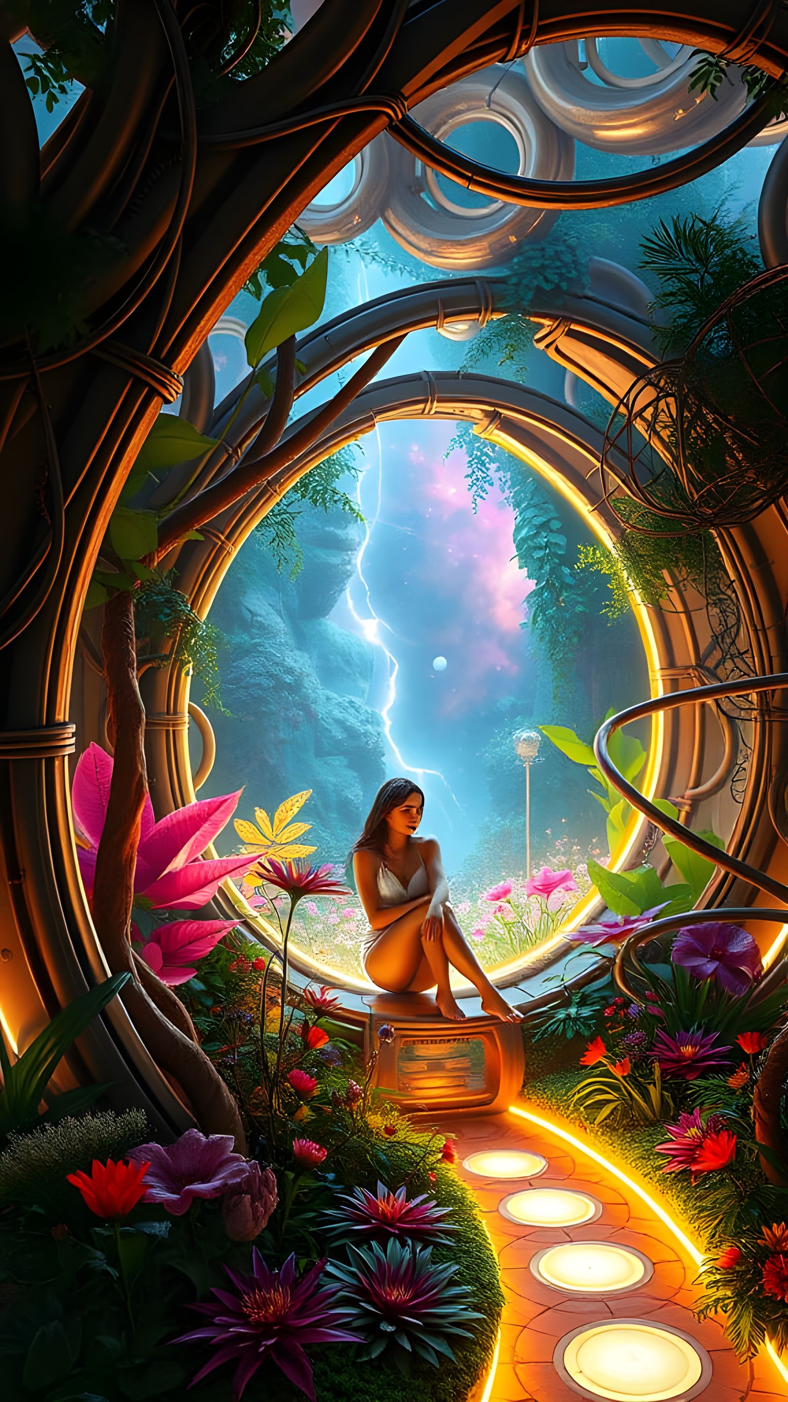 Surreal Cosmic Landscape of Eve