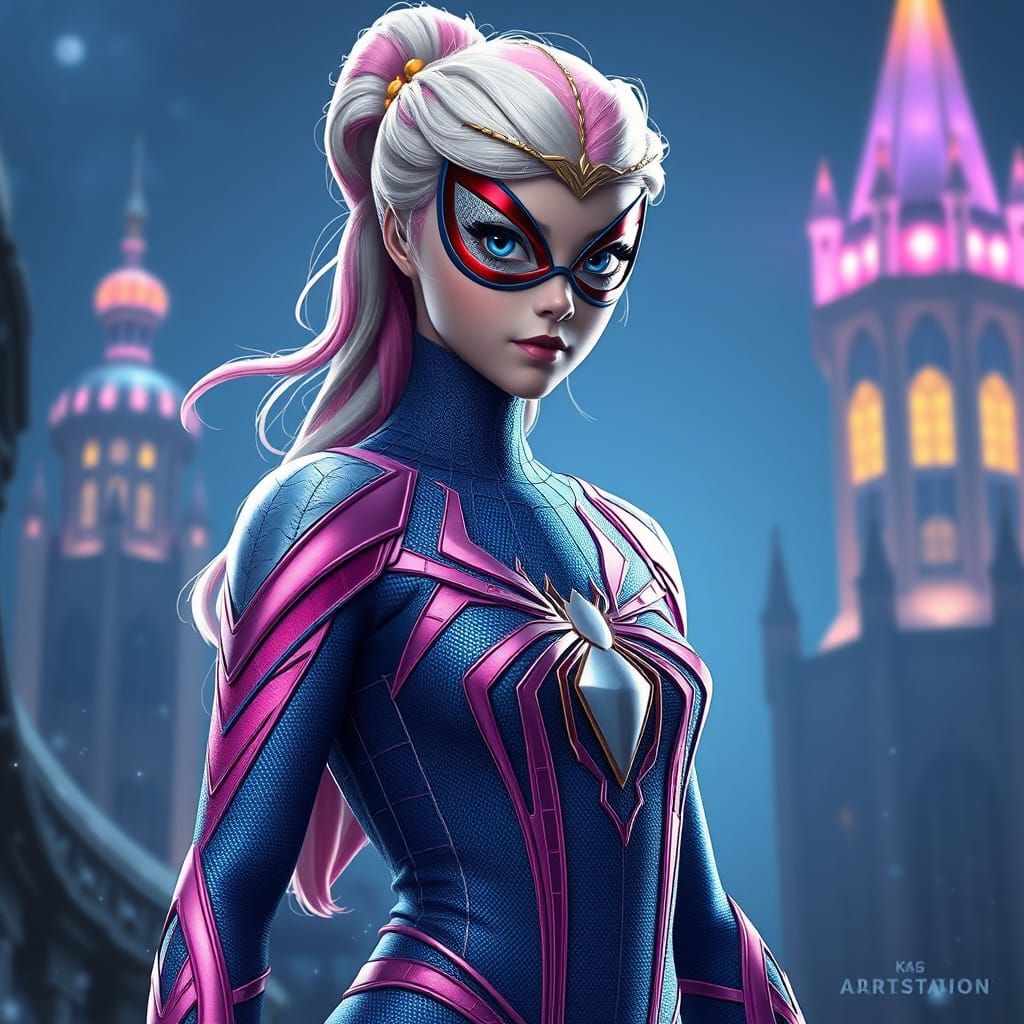 Fantastical Princess Aurora as Spiderman in Intricate Matte ...