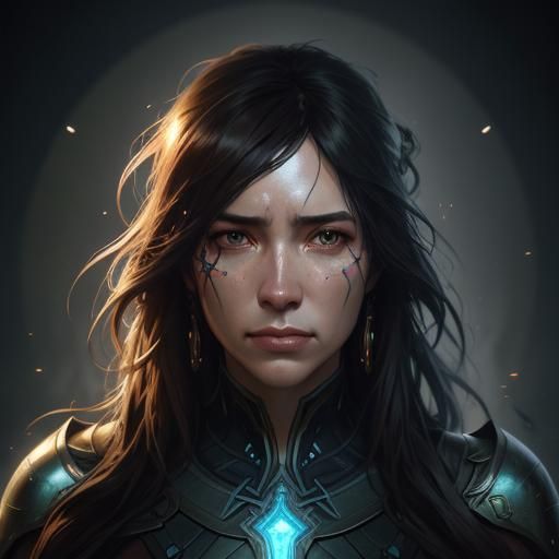 Depression as a Woman: Hyperdetailed Digital Portrait