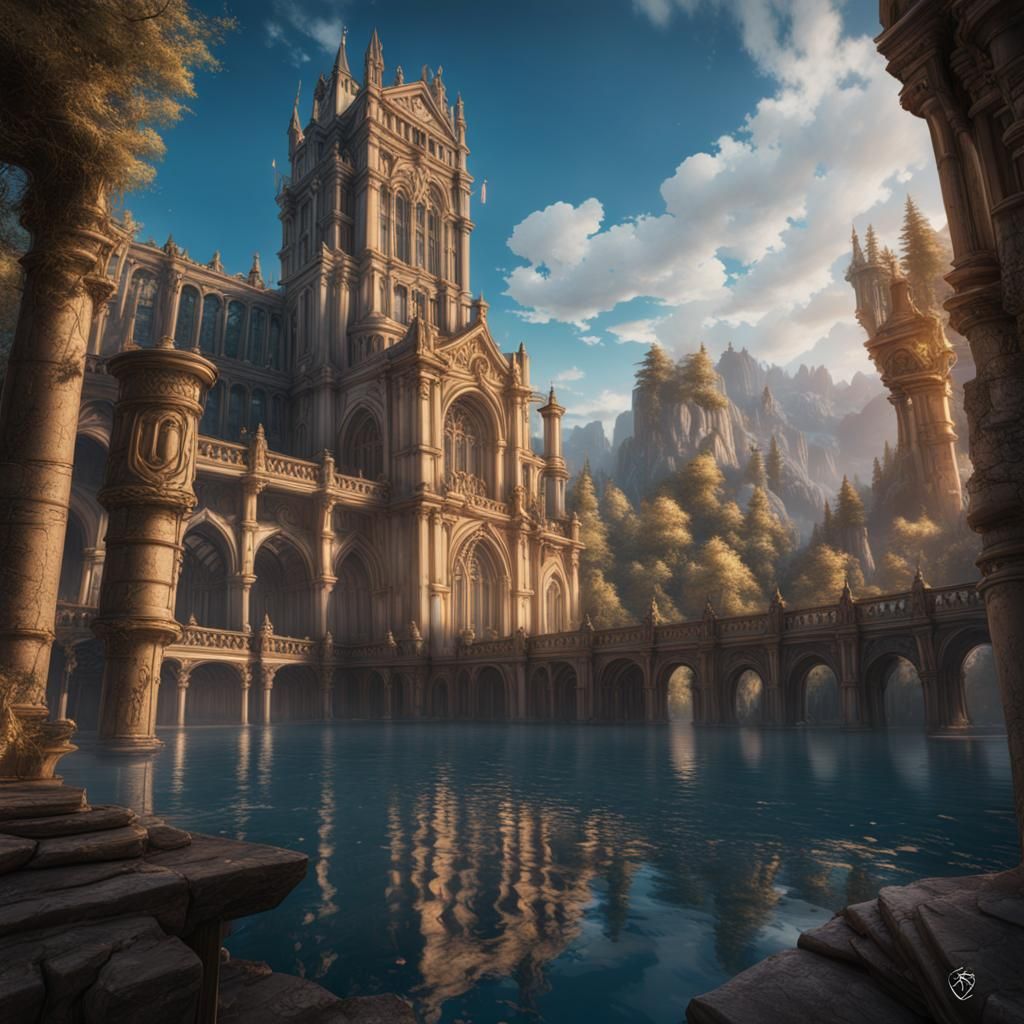 Fantastical Percabeth Matte Painting in Deep Color