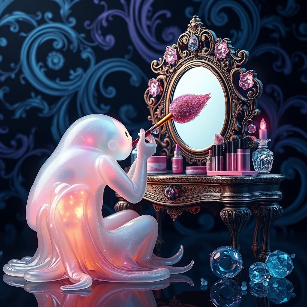 Glowing Blobvis in Iridescent Beauty Regalia