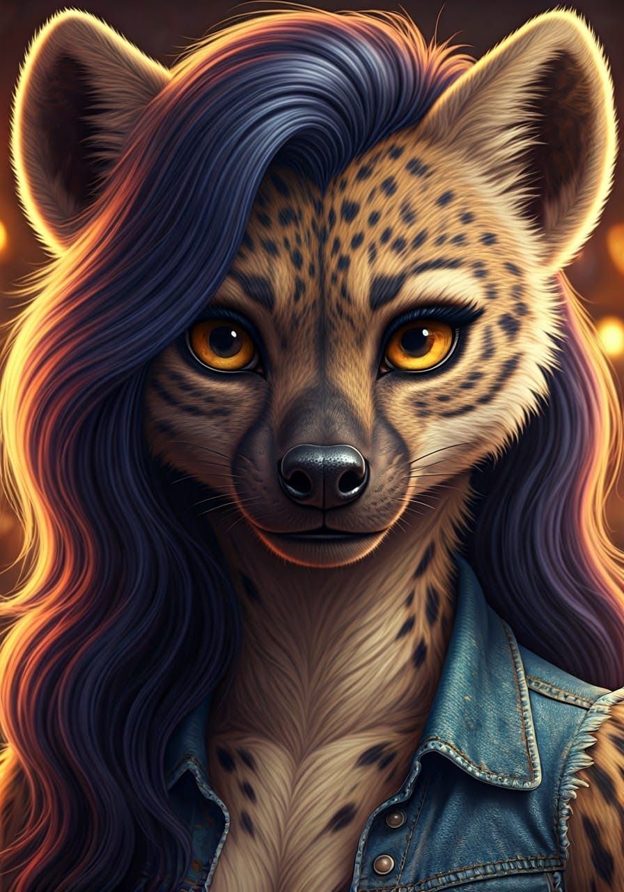 Sensual Hyena Portrait in a Country Western Bar