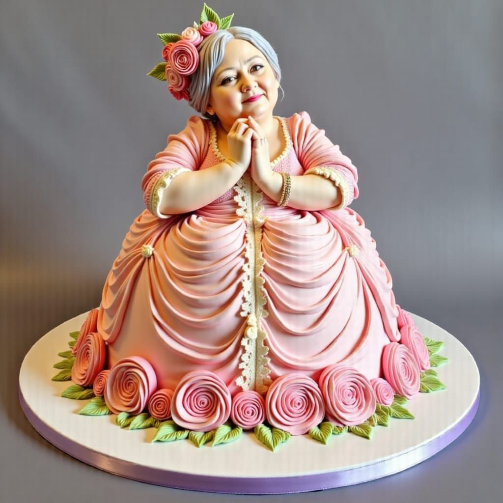 Beautiful Grandma Made of Vibrant Buttercream