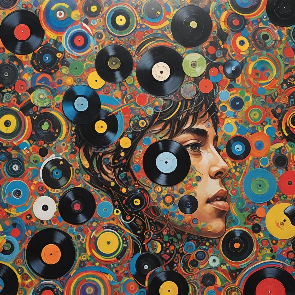 Surreal Album Cover Art with Musical Tears