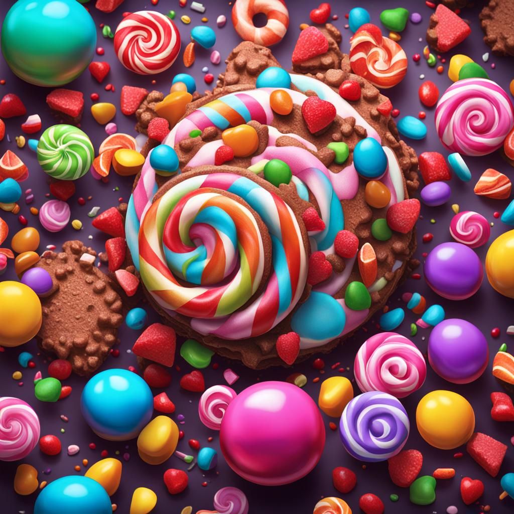 Candy Art Sick Rose Digital Illustration