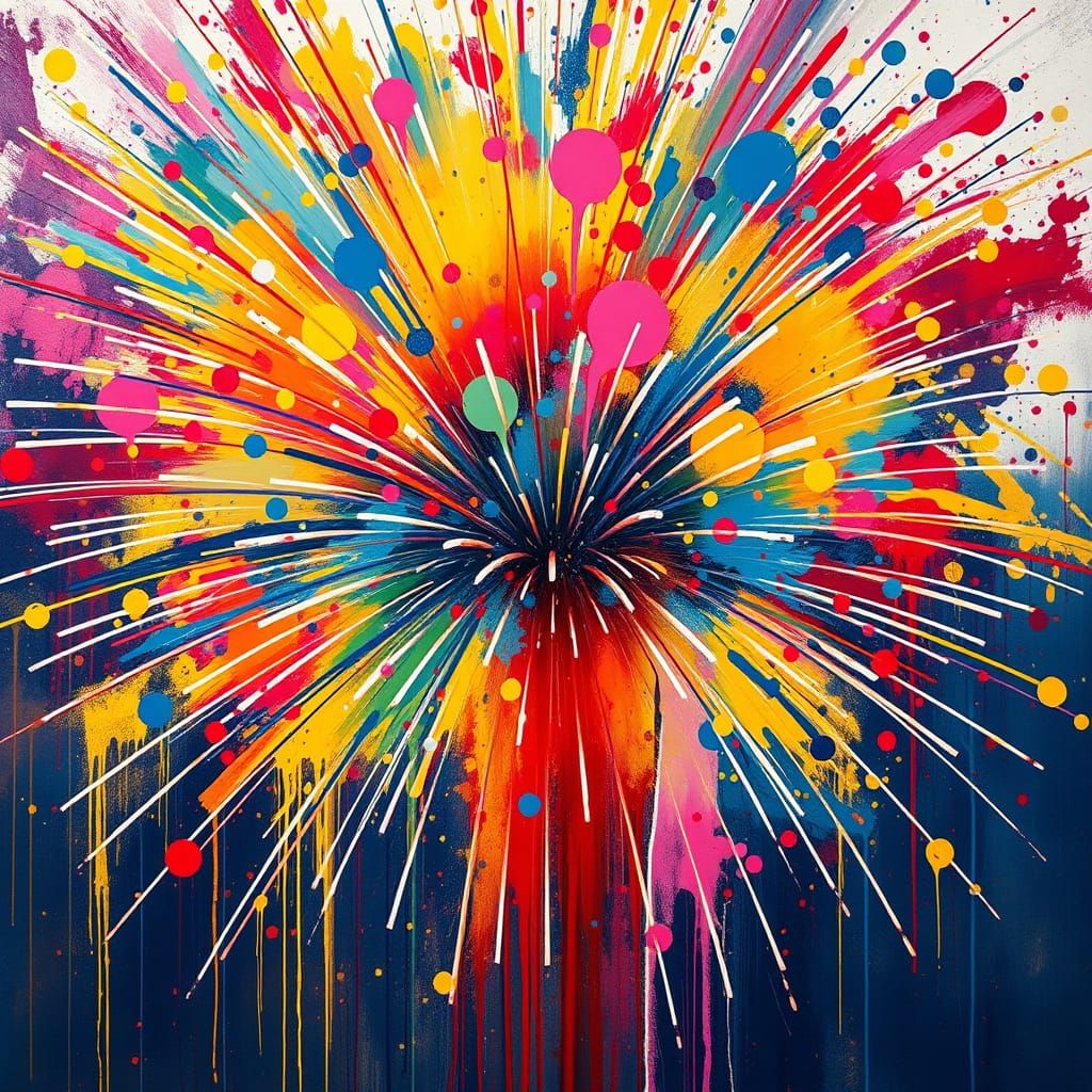 Happy July 4th  dripping graffiti art, splash art, street ar...