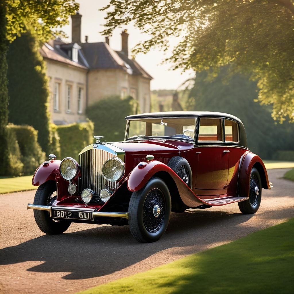 Red 1931 Bentley 8 Litre Sportsman Coupe Portrait
