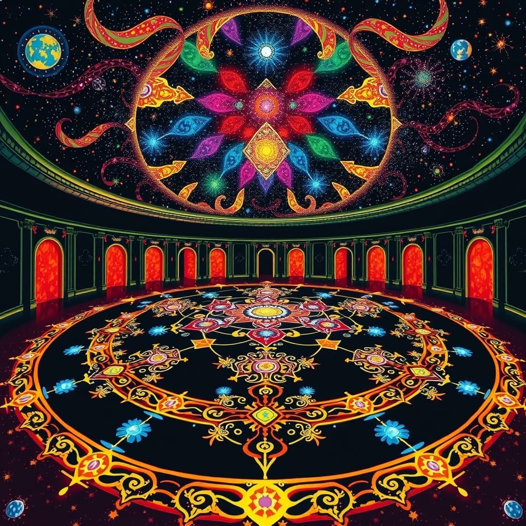 Colorful Cavernous Room Leading to Alternate Universes