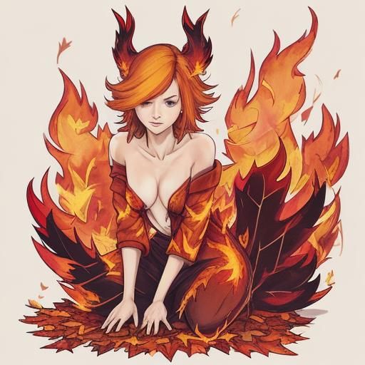 Fiery Autumn Leaves Fall Like a Phoenix