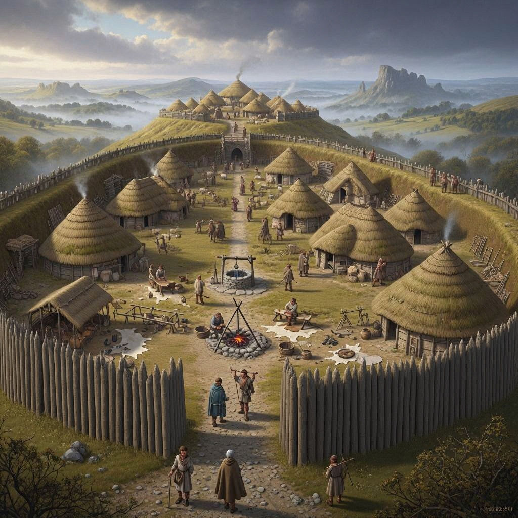 Bronze Age Hill Fort Village in Britain